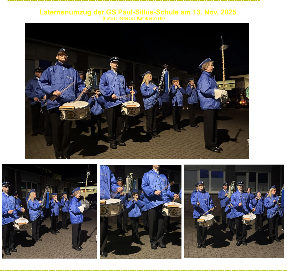 ------------------------------------------------------------------------------------------------------------- Laternenumzug der GS Paul-Sillus-Schule am 13. Nov. 2025                                                          (Fotos: Rebecca KamberovskI) ----------------------------------------------------------------------------------------------------------------------------